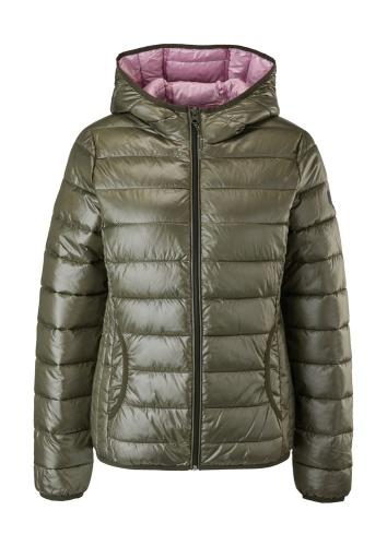 QS designed by Steppjacke Kapuze grün, grau, schwarz S22 2119390 M | 9858 GREY/BLACK | 