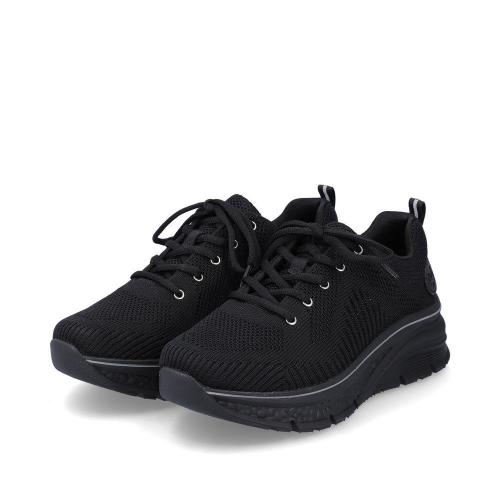 Rieker Antistress Damen Schnürschuh Sneaker Plateausohle Wechselfußbett schwarz S13 48022-00 
