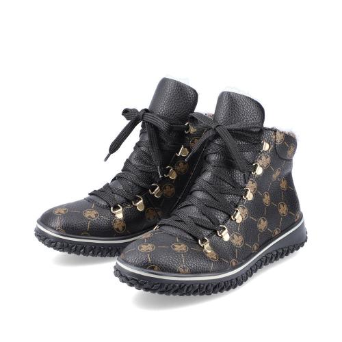 Rieker Antistress Schnürboot Schnürschuh Logo- Print schwarz  S21 Z4235-00 