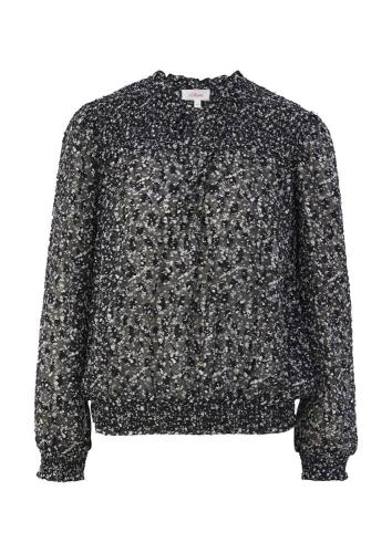 s.Oliver Damen Tunikabluse Alloverprint Smoke- Details schwarz S22 2120835 
