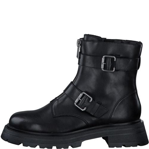 Tamaris Boots Stiefeletten Leder Zierschnallen schwarz S23 1-25320-41 