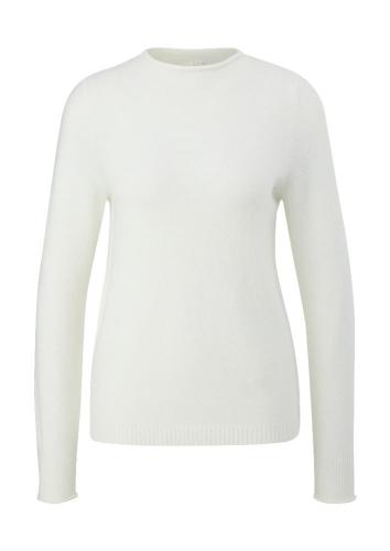 QS designed by Pullover mit Rollsäumen weiß, orange, grau S22  2124387 XL | 02W0 WHITE | 
