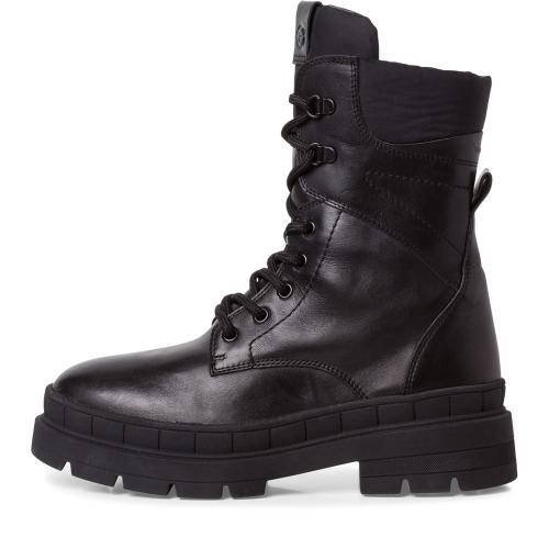 Tamaris Schnürboots Schnürstiefel derbe Sohle TOUCHit-Fußbett schwarz S22 1-1-25209-29 37 | 003 BLACK LEATH | 