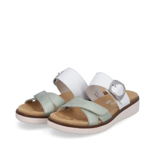 Remonte Damen Pantoletten pastellgrün-altweiß S13  D2048-52 