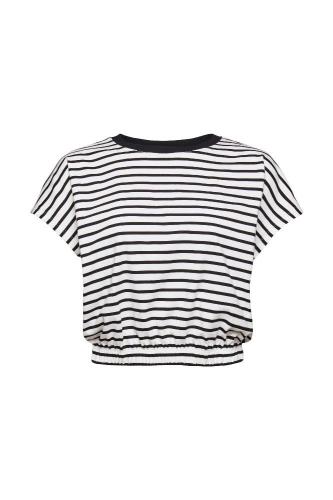 EDC T- Shirt gestreift Gummizugbund weiß S12 062CC1K317 