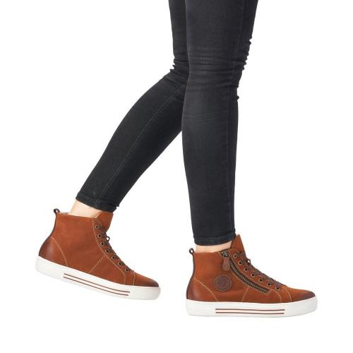 Remonte Sneaker High Top Nubukleder Reißverschluss braun S21 D0972-22 