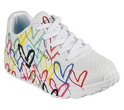 Skechers Mädchen x JGoldcrown: Uno Lite - Spread the Love weiß  S13  314064L 