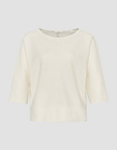 OPUS Shirt Suni Fledermausärmel Seersucker Streifen Optik U-Boot-Ausschnitt  beige S13  10155611210100 