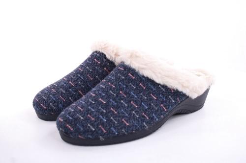 s`knöpfli Damen Hausschuh Pantolette blau S22 K28179 