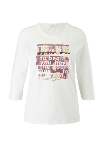 s. Oliver Damen Printshirt 3/4 Arm weiß S22 2121481 