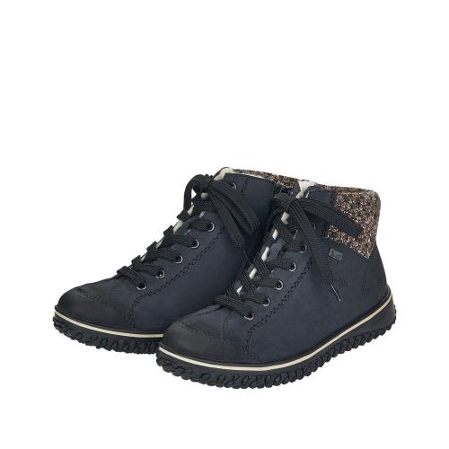Rieker Antistress Damen Schürschuh TEX-Membran kuscheliges Warmfutter Strickbund blau S22  Z4243-14 