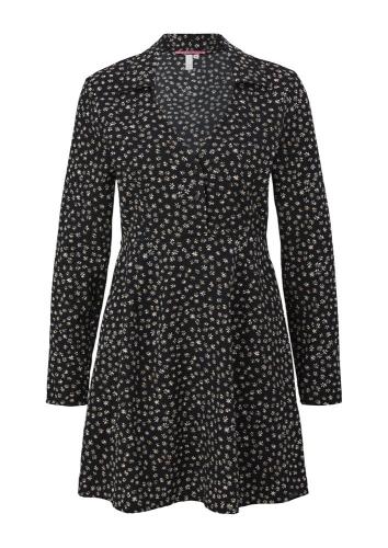 QS designed by Minikleid in floralem Muster schwarz S13 2127218 
