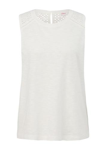 s.Oliver Top mit Lochstickerei weiß, orange, grün, schwarz S13  2129260 