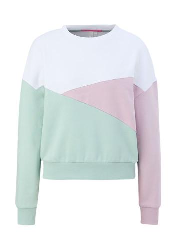 QS designed by Sweatshirt in Colour Blocking-Optik weiß S13 2127760 