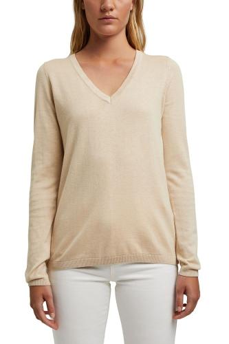 EDC Pullover Langarm V - Ausschnitt beige 990CC1I310 