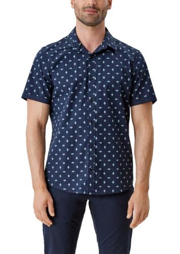 s.Oliver Hemd Kurzarm Slim Fit mit Allover-Print 2113979 