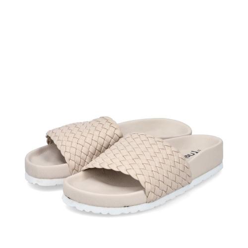 Rieker Damen Pantoletten hellbeige S13 68381-62 