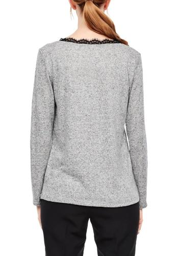 s.Oliver Shirt Langarm Spitze Melange 05912316893 1277045 44 | 9400 grey melan | 
