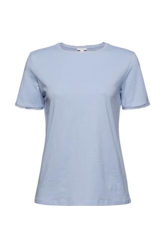 EDC T - Shirt mit Spitze 031CC1K308 M | C445 LIGHT BLUE | 