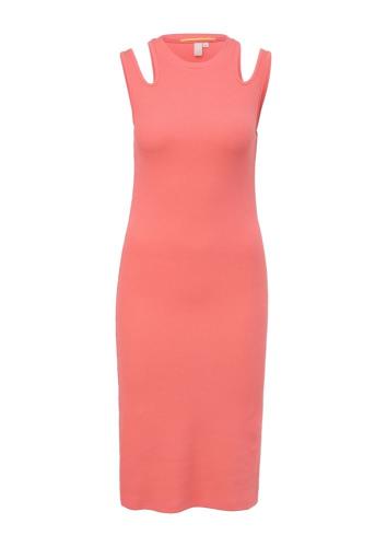 QS designed by Rippstrick-Kleid mit Cut Outs koralle S13  2130915 