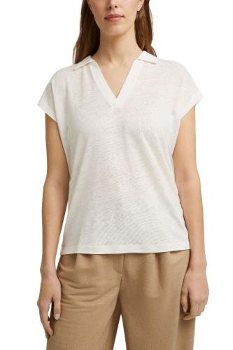 ESPRIT COLLECTION Poloshirt Leinen 041EO1K307 L | E110 OFF WHITE | 
