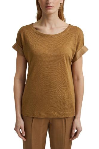 ESPRIT Collection Leinen T- Shirt 041EO1K311 S | E255 BARK | 