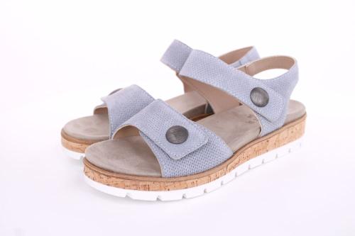 Aco Sandalette Mia 24 Leder Klettverschluss Wechselfußbett  blau S13  545/8194 