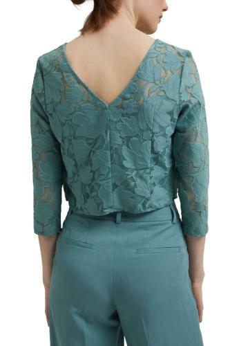 ESPRIT COLLECTION Bluse aus floraler Spitze blau 041EO1F329 40 | E460 DARK TURQU | 