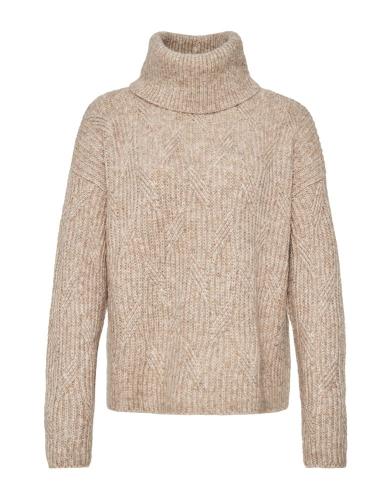 OPUS Strickpullover Pakya Overrsize großer Kragen beige, grün S22 1010715934100 