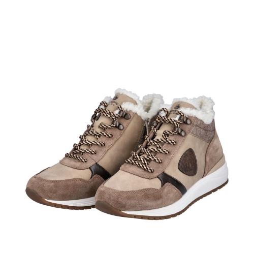 Remonte Damen Sneaker High Schnürschuh Wechselfußbett Warmfutter braun S22 R3772-60 38 | fango/porzellan | F