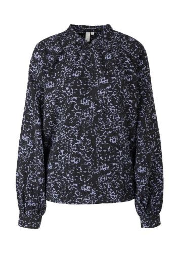 QS designed by Crêpebluse mit Alloverprint blau S22  2117730 