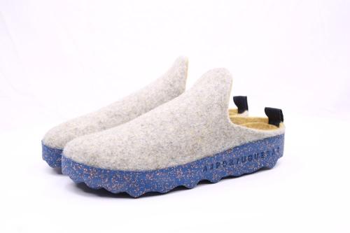 ASPORTUGUESAS Damen Pantolette Wolle vegan Kork nachhaltig grau S21 P018023037 