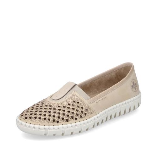 Rieker Damen Slipper Ballerina sportlich beige S13  M2361-60 