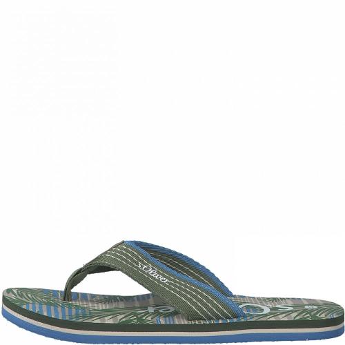s.Oliver Herren Flip Flops Zehentrenner grün S12  5-5-17210-38 