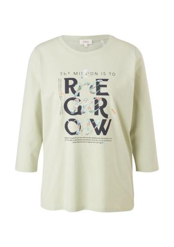 s.Oliver T- Shirt  Frontprint 3/4 Arm grün  2109571 M | 72D1 sage place | 