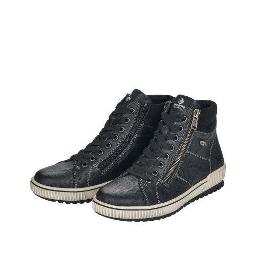 Remonte Damen Schnürschuh Sneaker High Leder TEX- Membran schwarz S22  D0772-01 37 | schwarz/schwarz | G