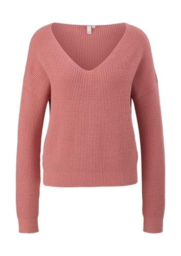 QS designed by Strickpullover Viskosemix V- Ausschnitt rosa, grün S22 2124656 L | 6985 BLUE GREEN | 