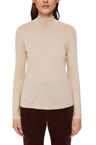 ESPRIT Longsleeve mit Stehkragen mit TENCEL™ 091EE1K318 XL | E285 SAND | 