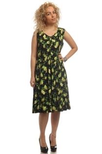 Fashion Apolda Kleid Birnenmotiv grün 44531 