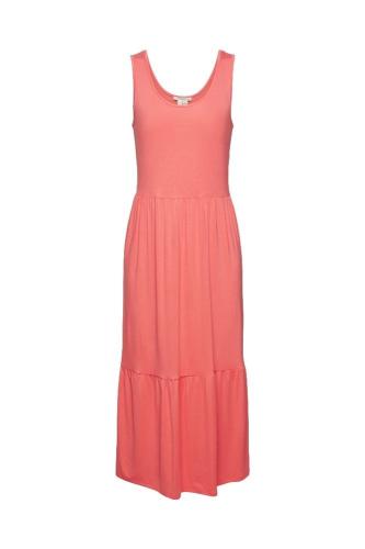 ESPRIT Midikleid aus Jersey, LENZING™ ECOVERO™ Volantsaum rot S12 062EE1E313 
