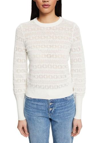 EDC Pullover mit Ajourmuster aus 100% Baumwolle 022CC1I303 