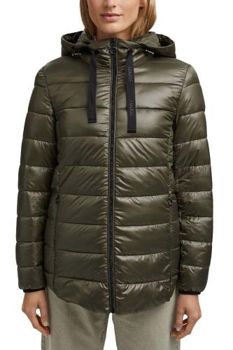 ESPRIT Recycelt Steppjacke mit abnehmbarer Kapuze 991EE1G321 M | E355 DARK KHAKI | 