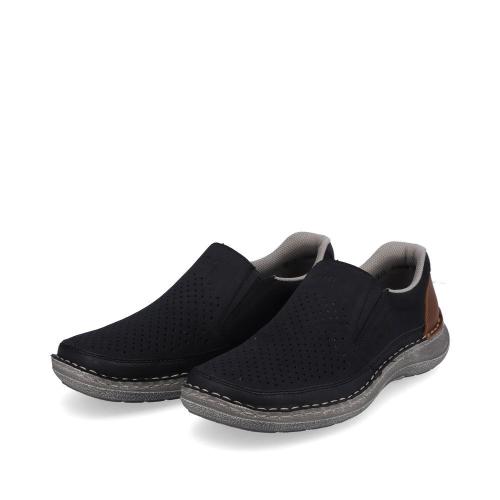 Rieker Antistress Herren Slipper Lochmuster Extraweite- H blau S13 03079-14 