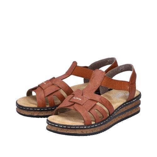 Rieker Antistress Keilsandalette Sohle Korkoptik braun S12 62918-22 
