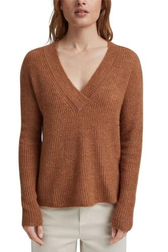 ESPRIT Pullover mit V-Ausschnitt mit Alpaka 991EO1I309 S | E239 CARAMEL 5 | 