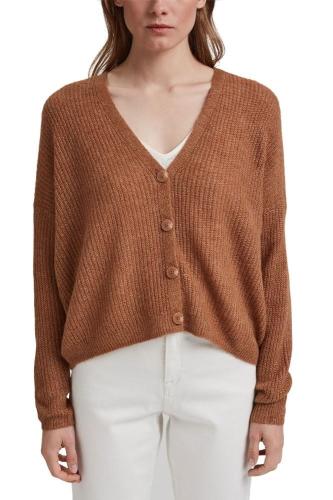 ESPRIT Cardigan aus Rippstrick mit Wolle/Alpaka 991EO1I310 XL | E239 CARAMEL 5 | 
