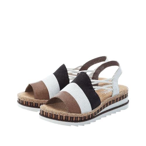 Rieker Antistress Damen Sandale Gummizug beige S12  V79S1-65 