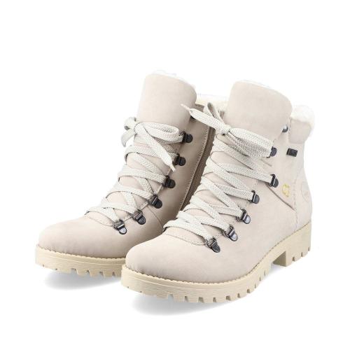Rieker Antistress Schnürstiefel Schnürboot TEX- Membra beige S21 78535-60 42 | cliff/bianco | F