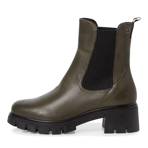 Tamaris Chelsea-Boots Leder TOUCHit-Fußbett grün S22 1-1-25479-29 42 | 722 OLIVE | 