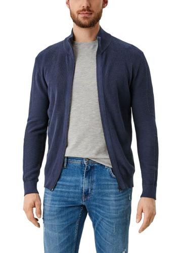 s.Oliver Strickjacke Stehkragen Reißverschluss blau S21 2106407 
